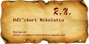 Rückert Nikoletta névjegykártya